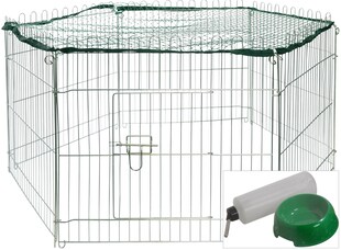 dobar Freilaufgehege, 6-eckig, silber 80590 