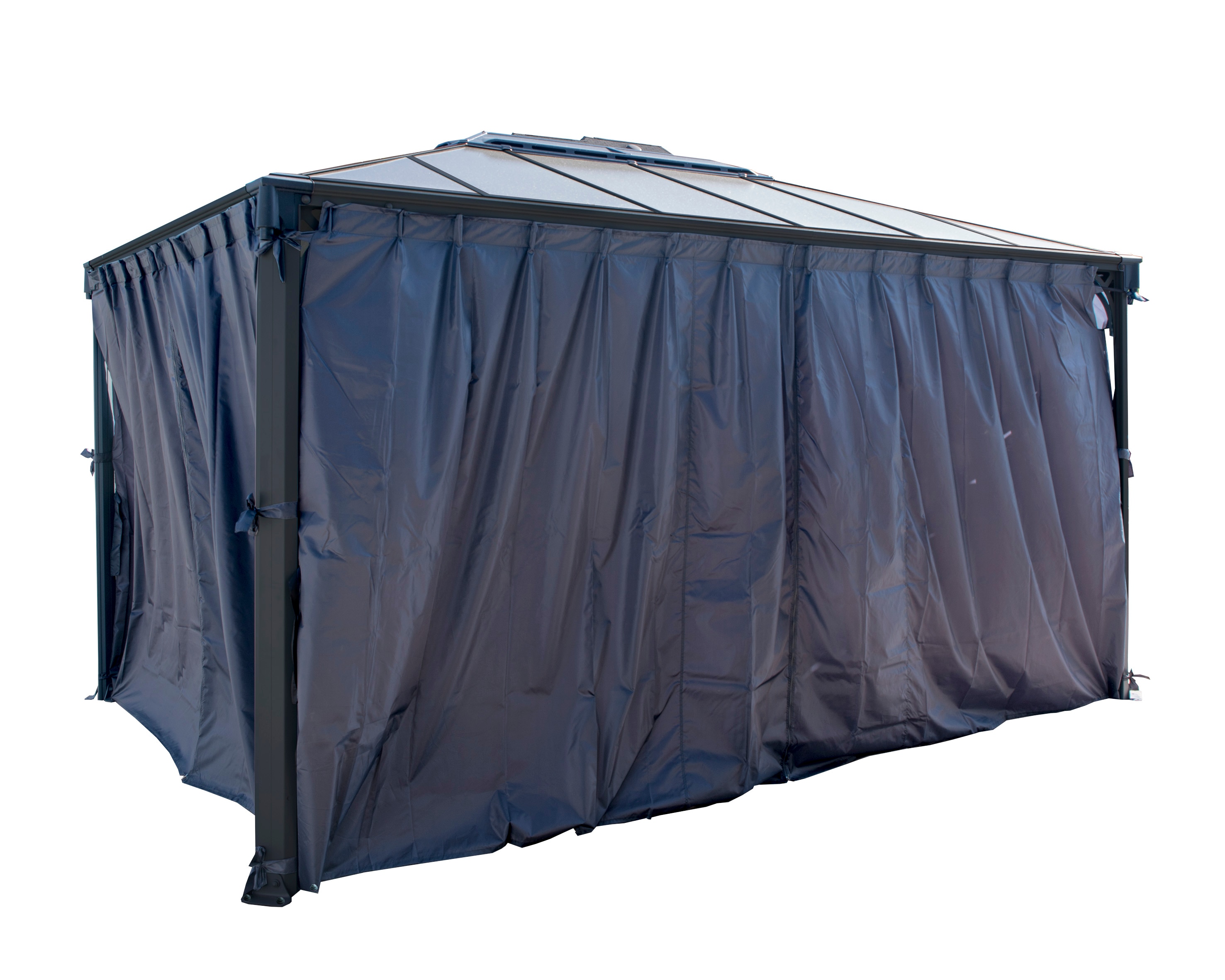 Palram Canopia Vorhangset f&uuml;r Martinique  Pavillon, anthrazit 217x401 in cm (HxL) 