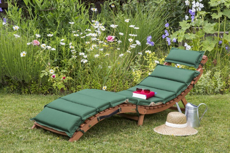 Merxx Sonnenliege Ipanema inkl. Wendekissen gr&uuml;n beige Gartenliege Liege Garten 