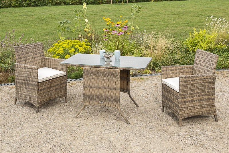 Merxx Balkonset Treviso 5tlg. naturgrau Garten-Set inkl. Sitzkissen 