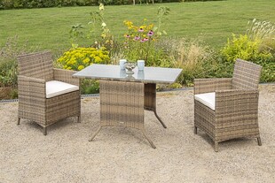Merxx Balkonset Treviso 5tlg. naturgrau Garten-Set inkl. Sitzkissen 