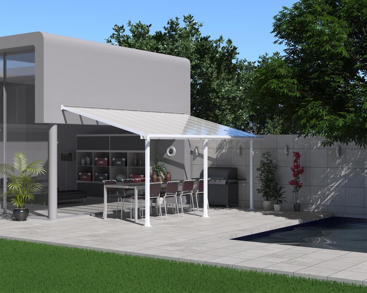 Palram Canopia Olympia Terrassen&uuml;berdachung wei&szlig; 546x295x305 cm 