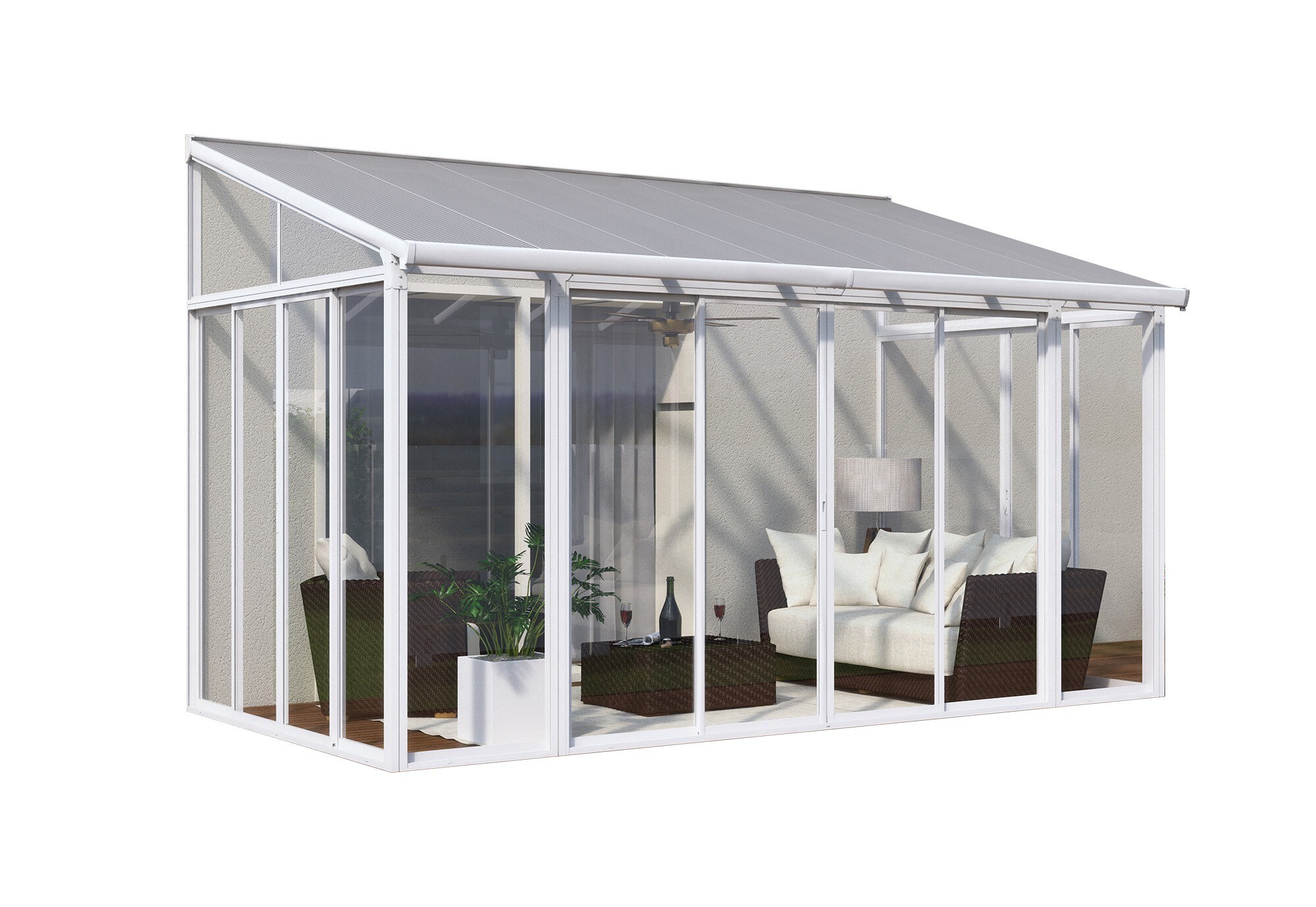 Palram - Canopia  SanRemo Wintergarten, wei&szlig; in cm H 285-310 cm x B 295 cm x T 430 cm 