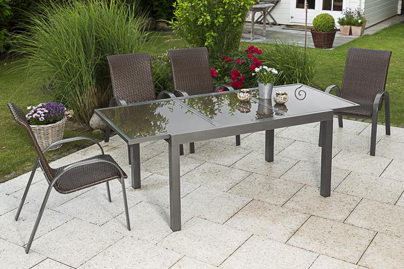 Merxx 5tlg. Varese Stapelsessel Set, graphit 