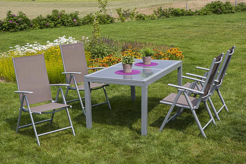 Merxx 5tlg. Amalfi Klappsessel Set, taupe 