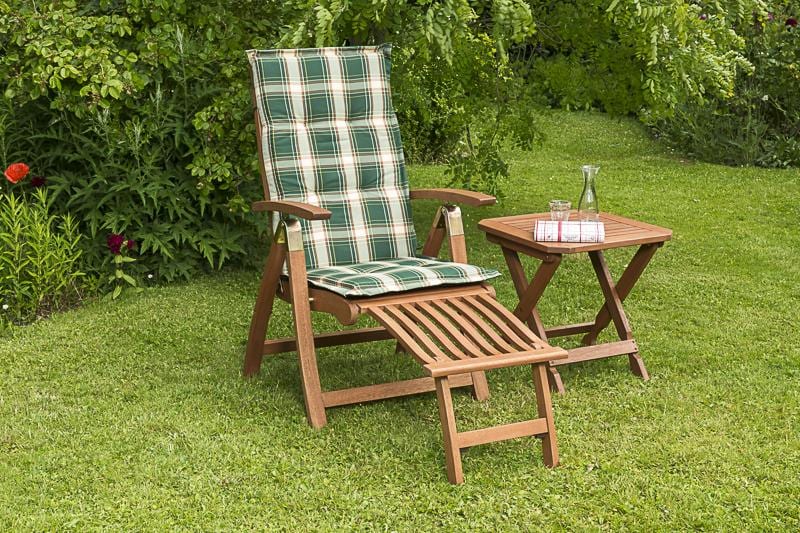 Merxx Comodoro Klappsessel mit Fu&szlig;teil und Klapphocker und Wendekissen 