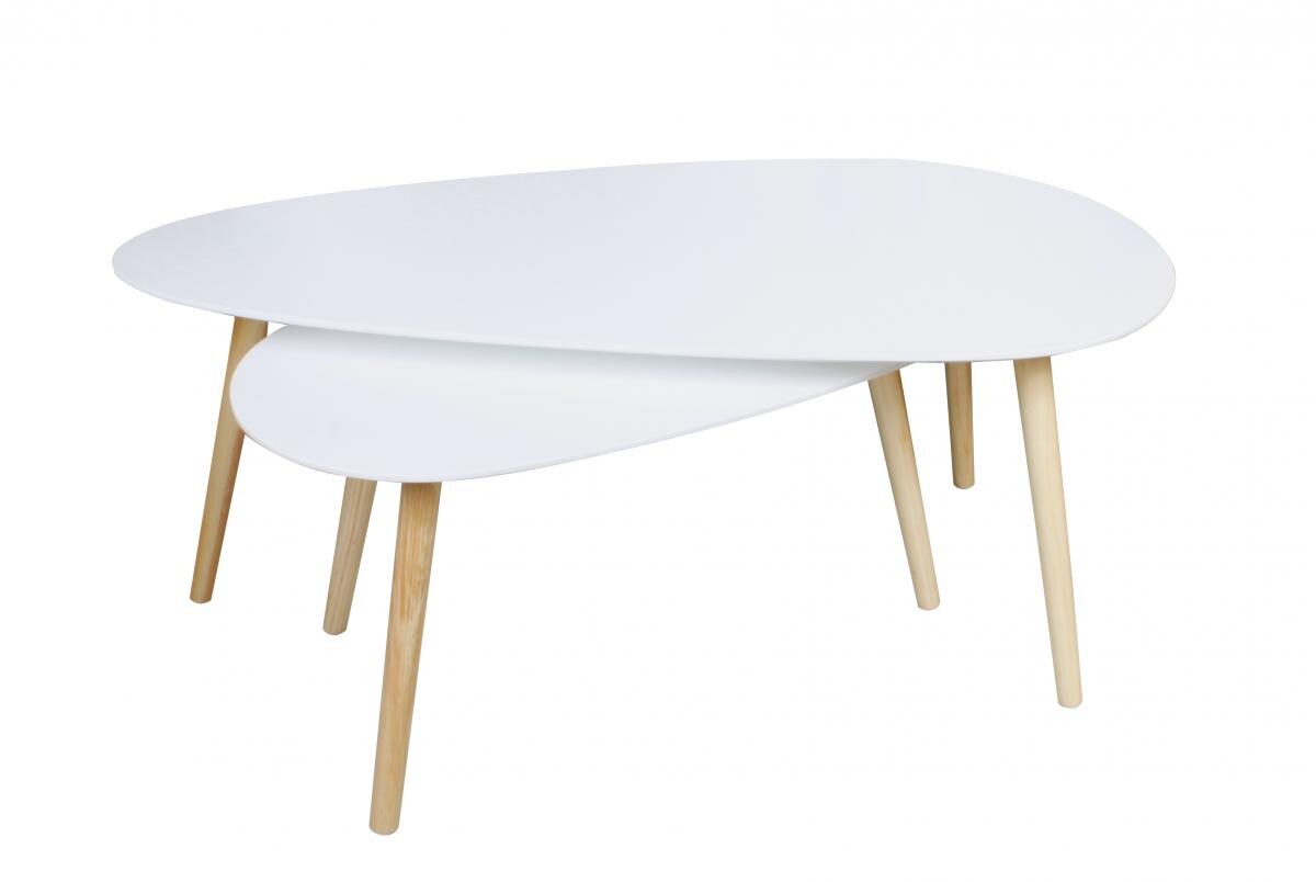 HappyHome Couchtisch-Set HWC01-WEI wei&szlig; 