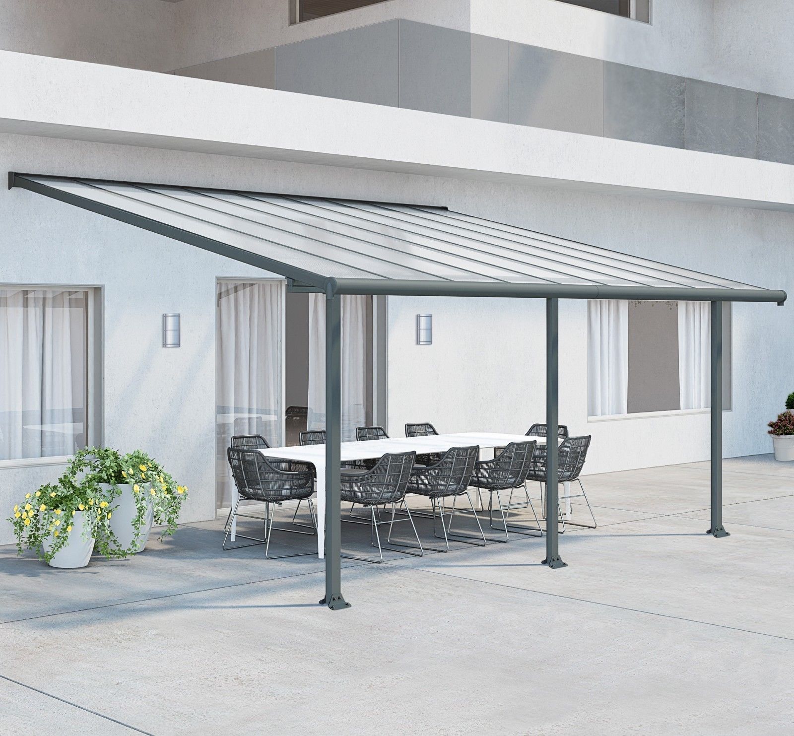 Palram - Canopia Olympia Terrassen&uuml;berdachung anthrazit 739x295x305cm 