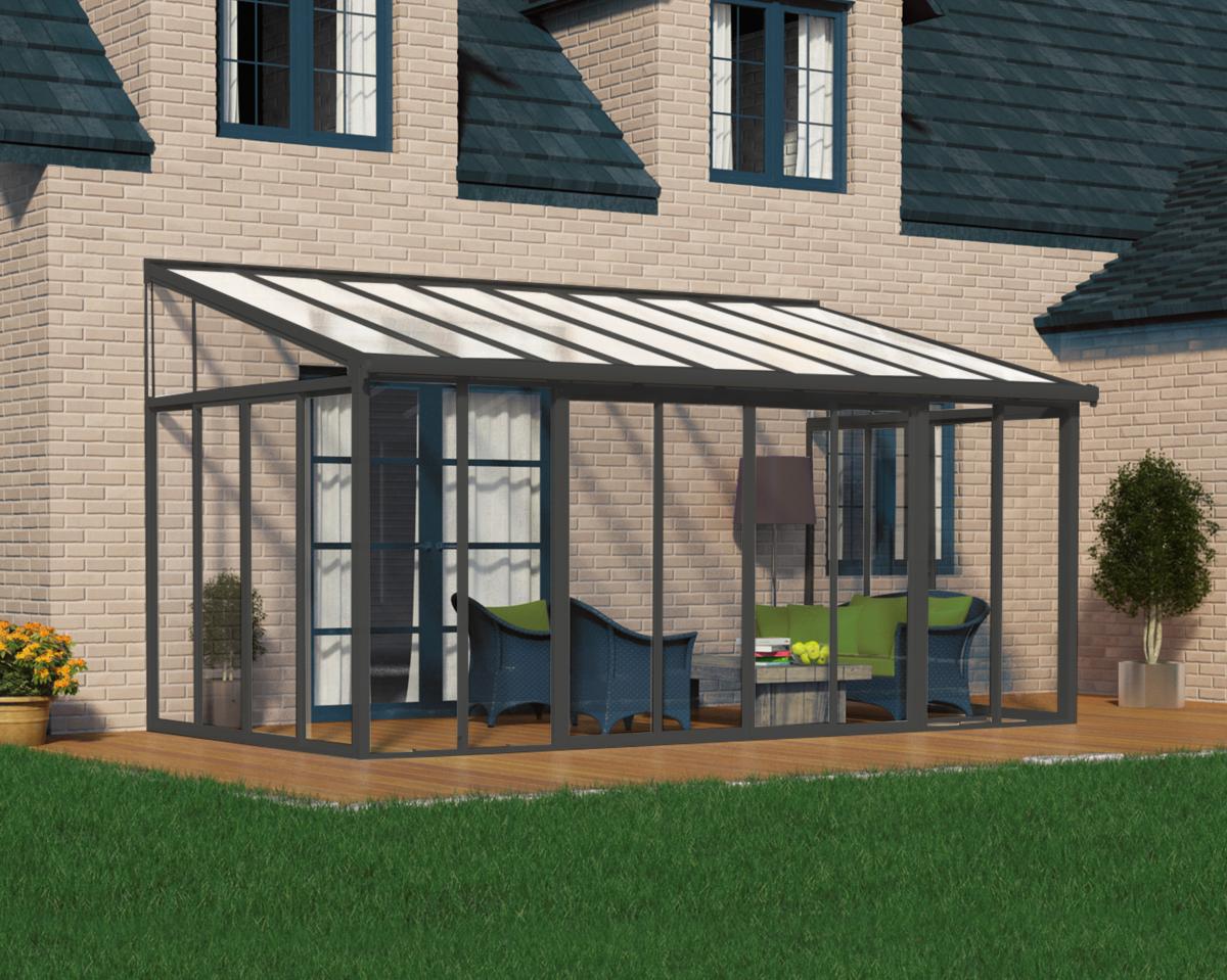 Palram - Canopia SanRemo Wintergarten, anthrazit in cm 546x295x310 (LxBxH) 