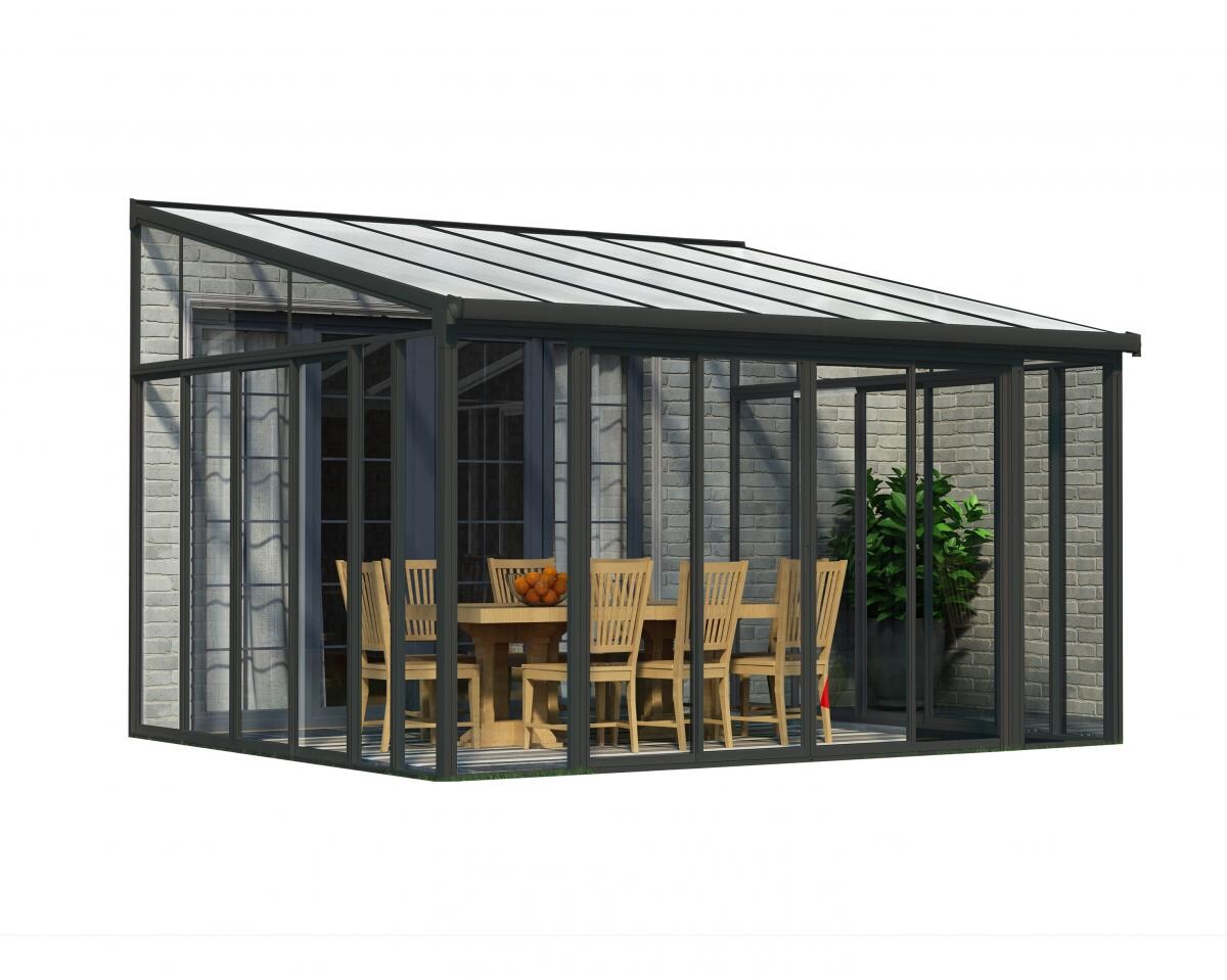 Palram - Canopia SanRemo Wintergarten, anthrazit in cm 425x382x310 (LxBxH)