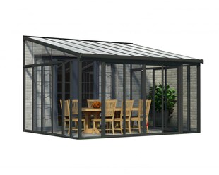 Palram - Canopia SanRemo Wintergarten, anthrazit in cm 425x382x310 (LxBxH) 
