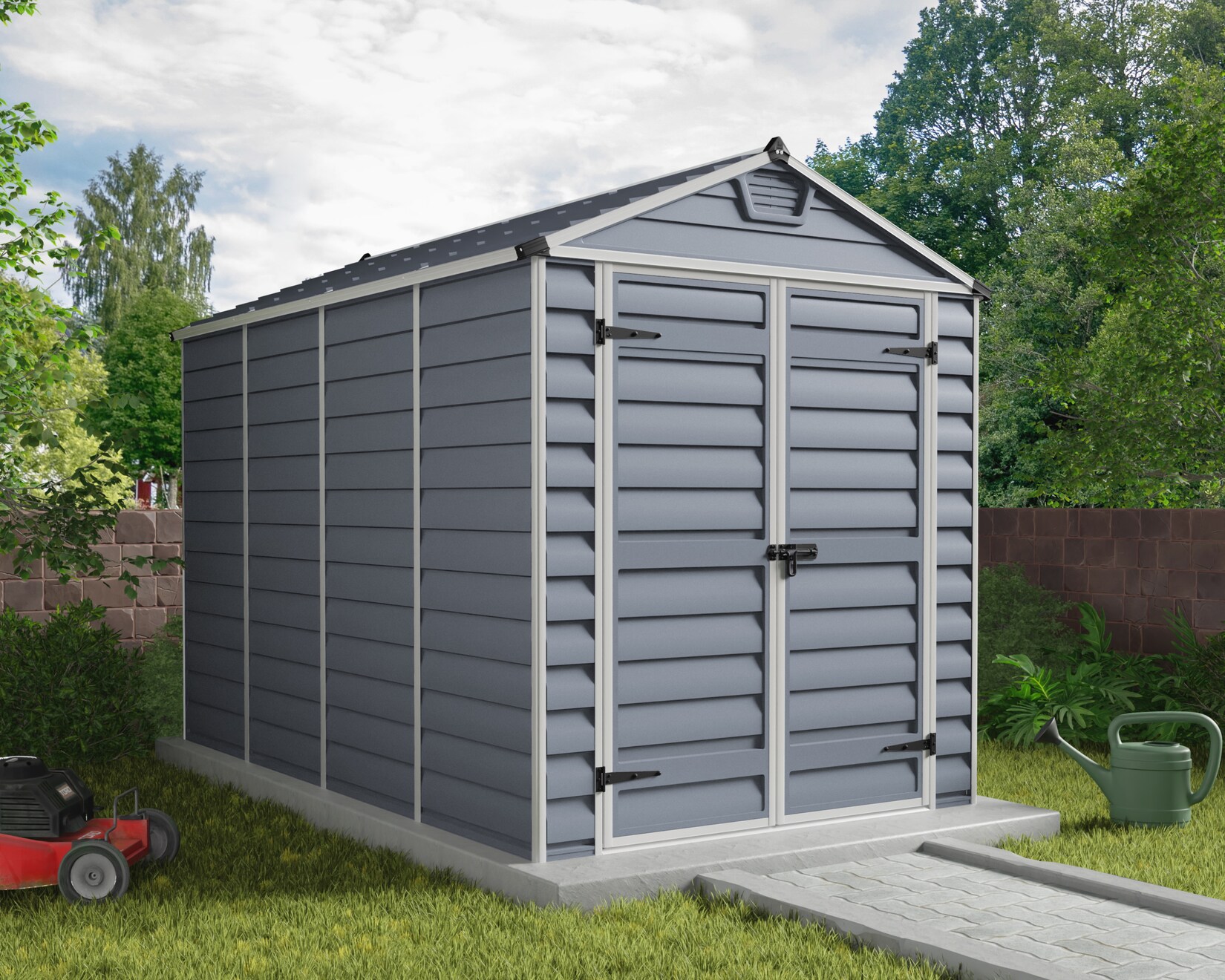 6' x 10' Palram Canopia Grey Skylight Plastic Shed (1.85m x 3.04m)