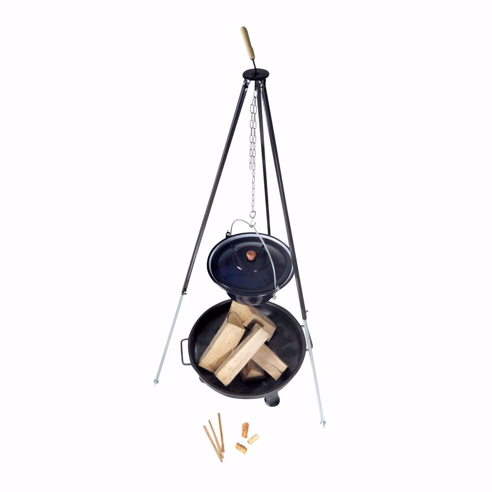 acerto&reg; Gulaschkessel 14L Dreibein-Gestell Feuerschale (55cm) 