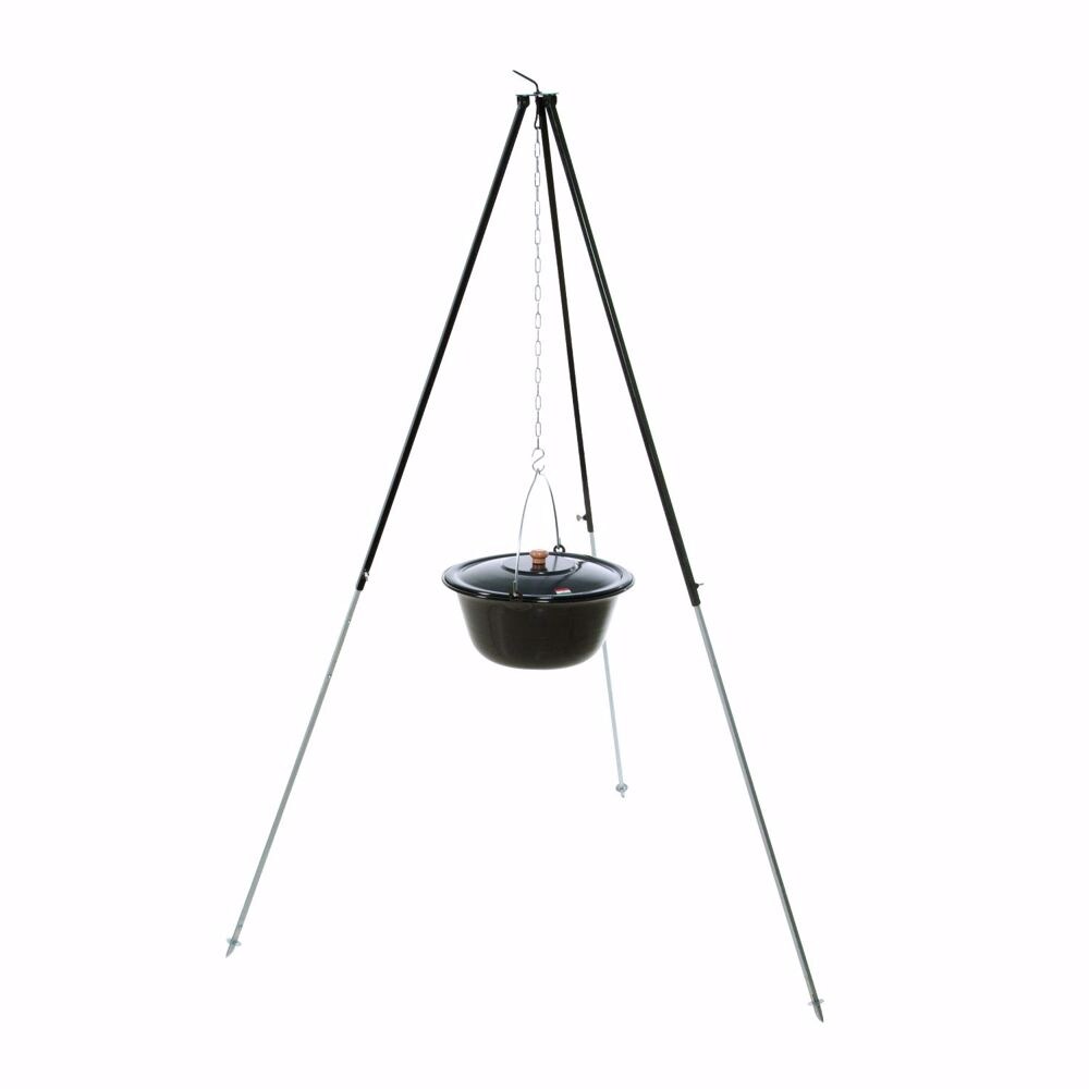 acerto&reg; Gulaschkessel 30L + Dreibein-Gestell (180cm) 
