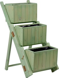 dobar Ausklappbare Pflanztreppe mit 3 Pflanzkästen mintgrün 
