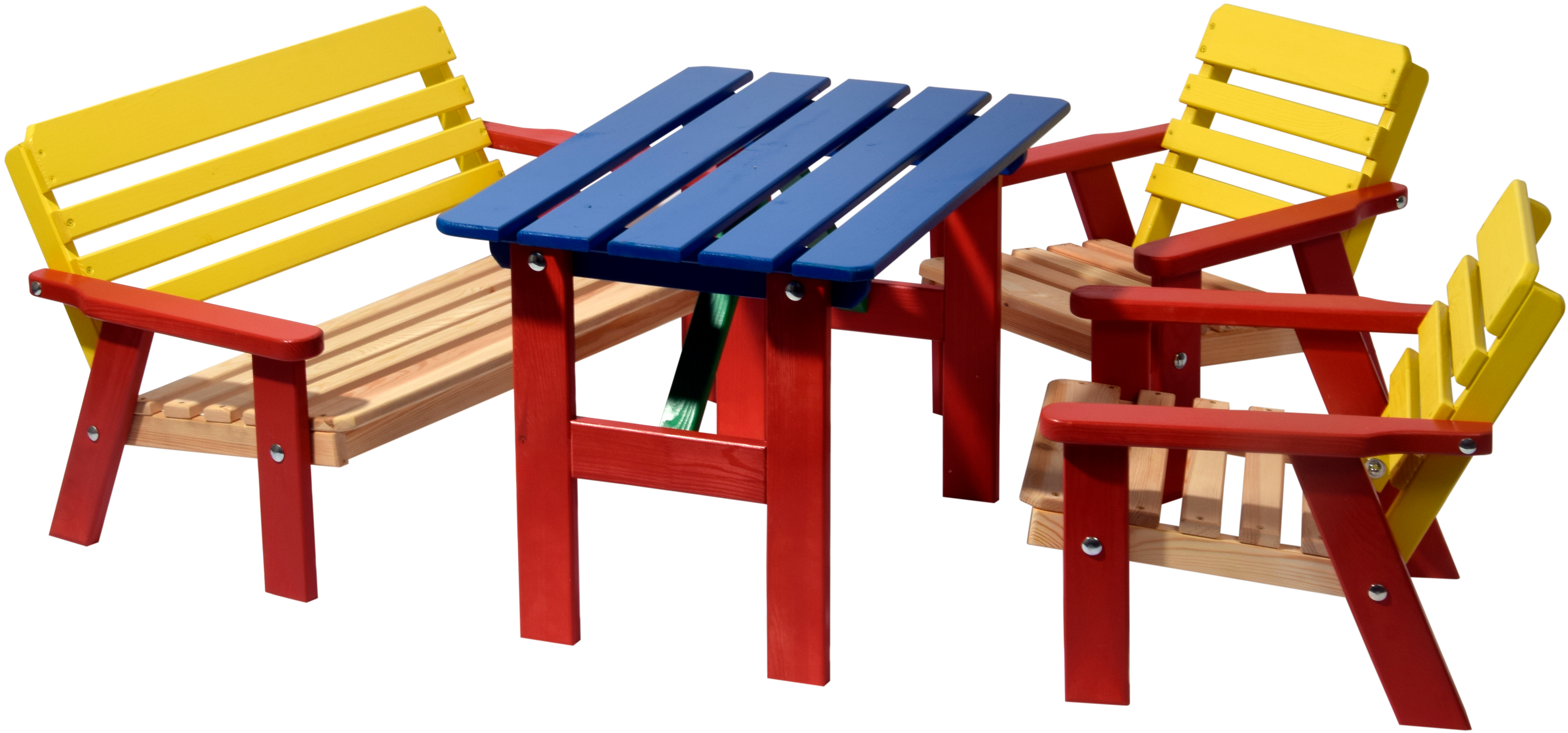 dobar Mehrfarbige Kindersitzgarnitur mit Tisch 