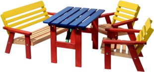 dobar Mehrfarbige Kindersitzgarnitur mit Tisch 