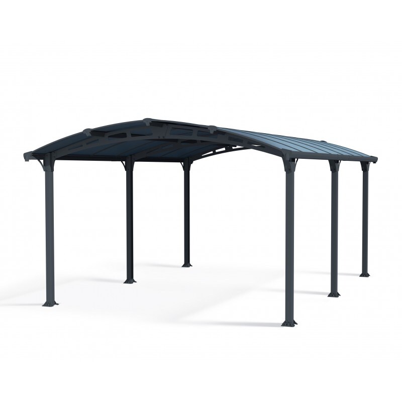 Canopia Arcadia Carport aus Aluminium 3,6 x 5 m grau 