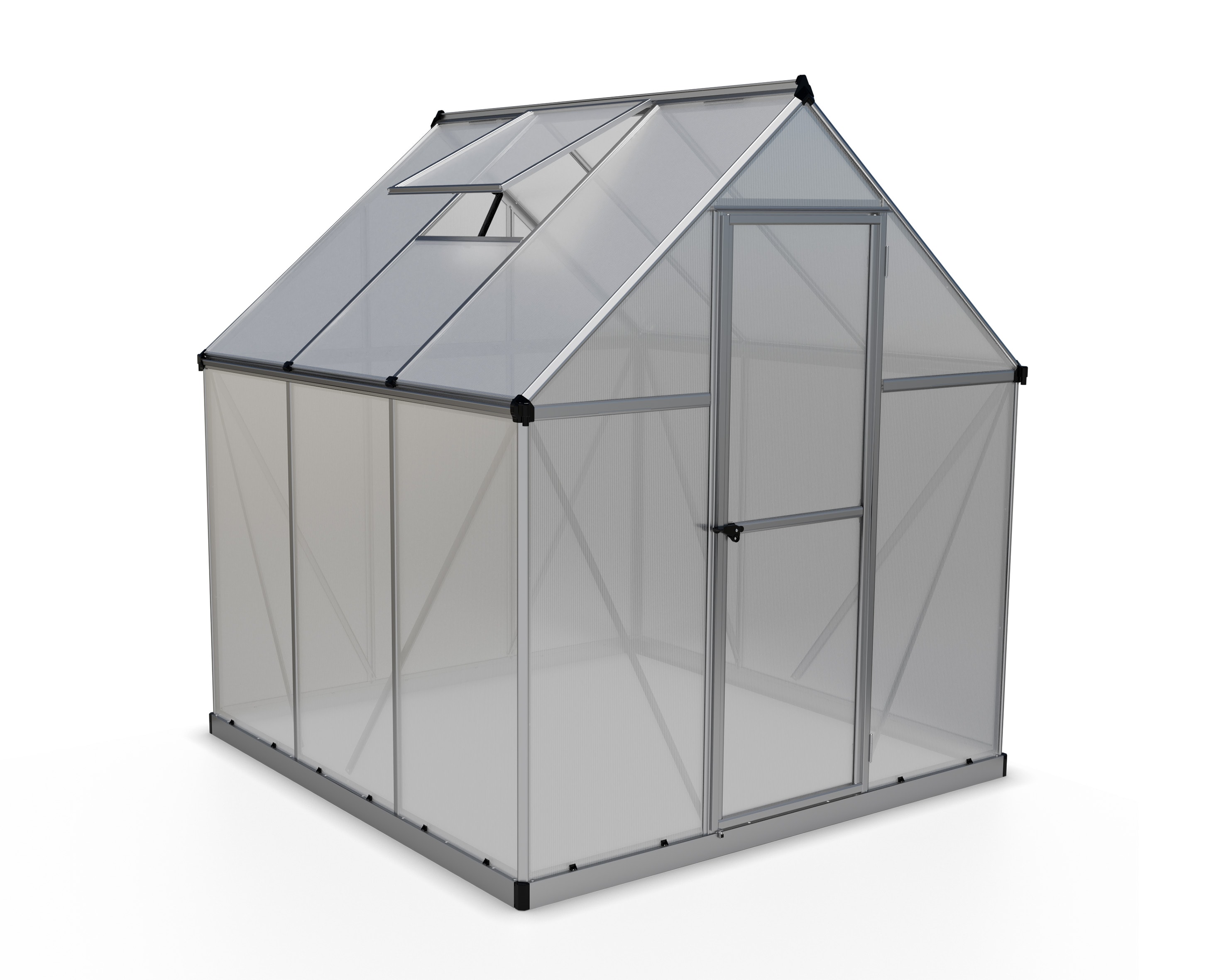 Palram - Canopia | Mythos 1.9x1.9 Gew&auml;chshaus, silber, Stegplatten 