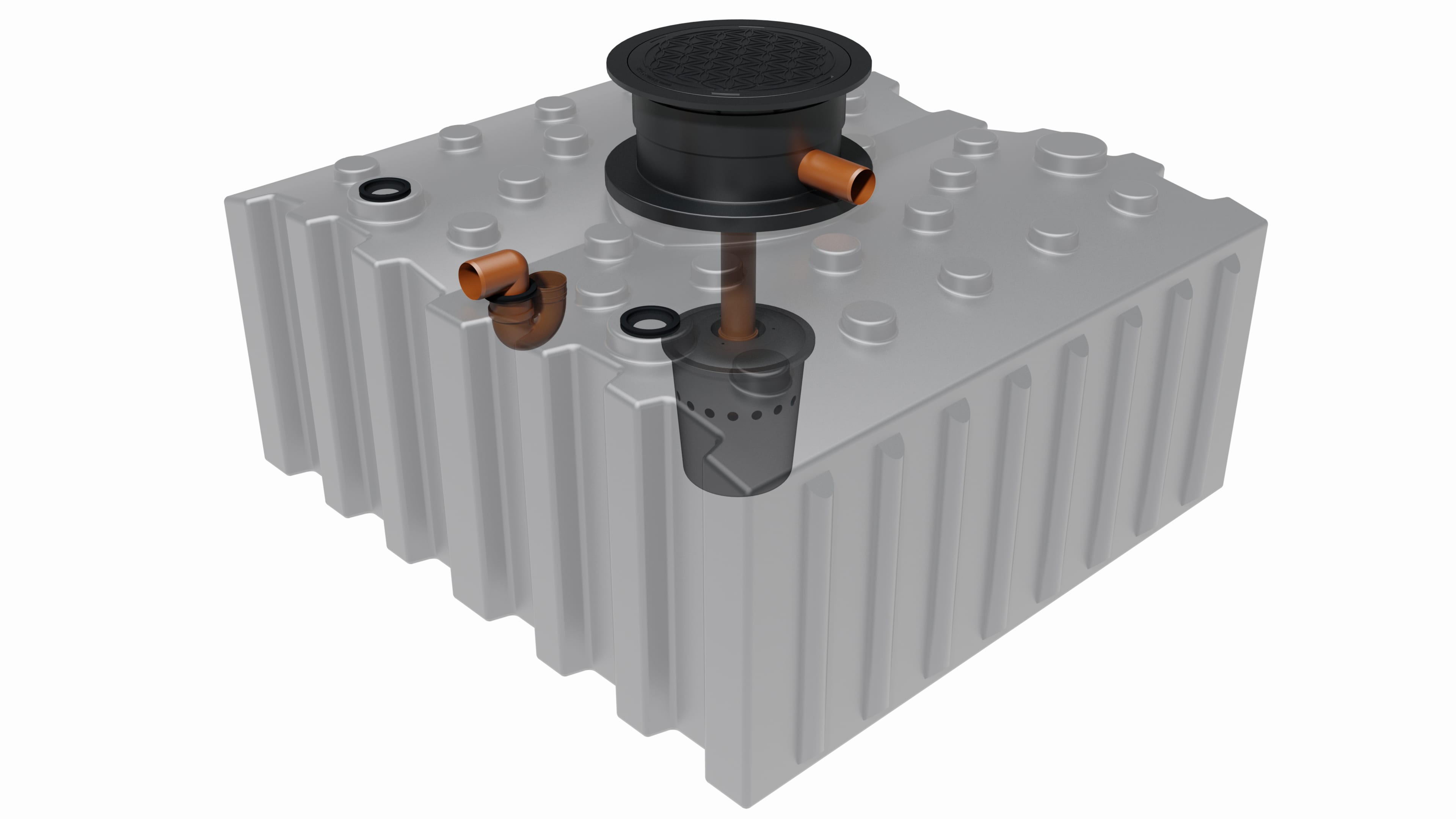 GreenLife Regenwasser-Flachtank 5.000 l mit Biovitor Regenwassertank Bodentank 