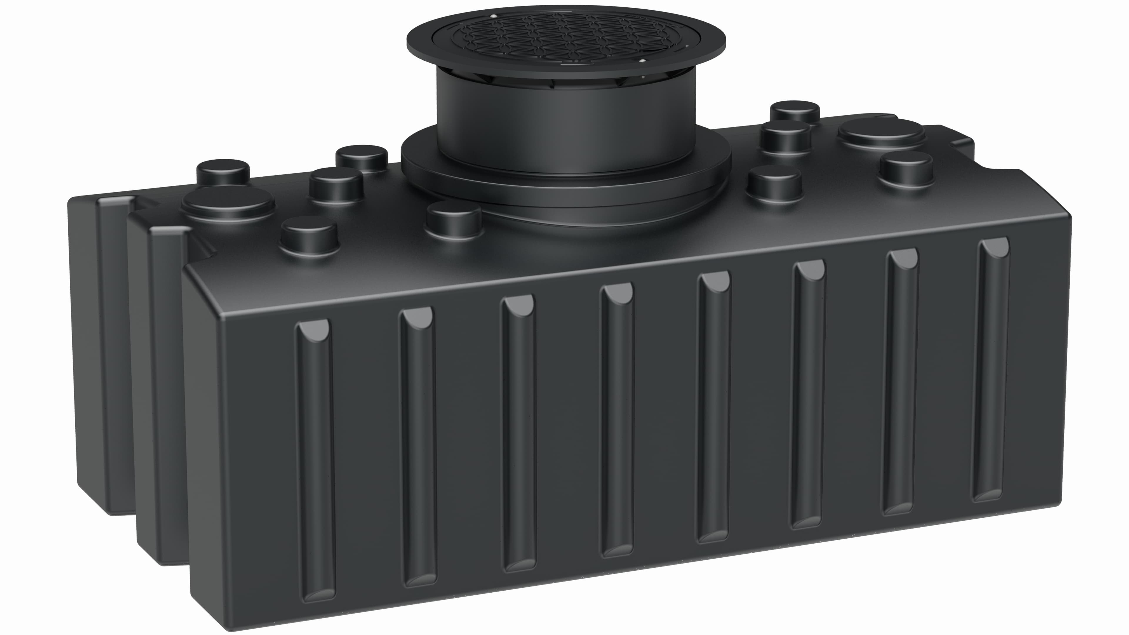 GreenLife Regenwasser-Flachtank 2.000 l mit Ausgleichsdom und begehbarer Abdeckung 