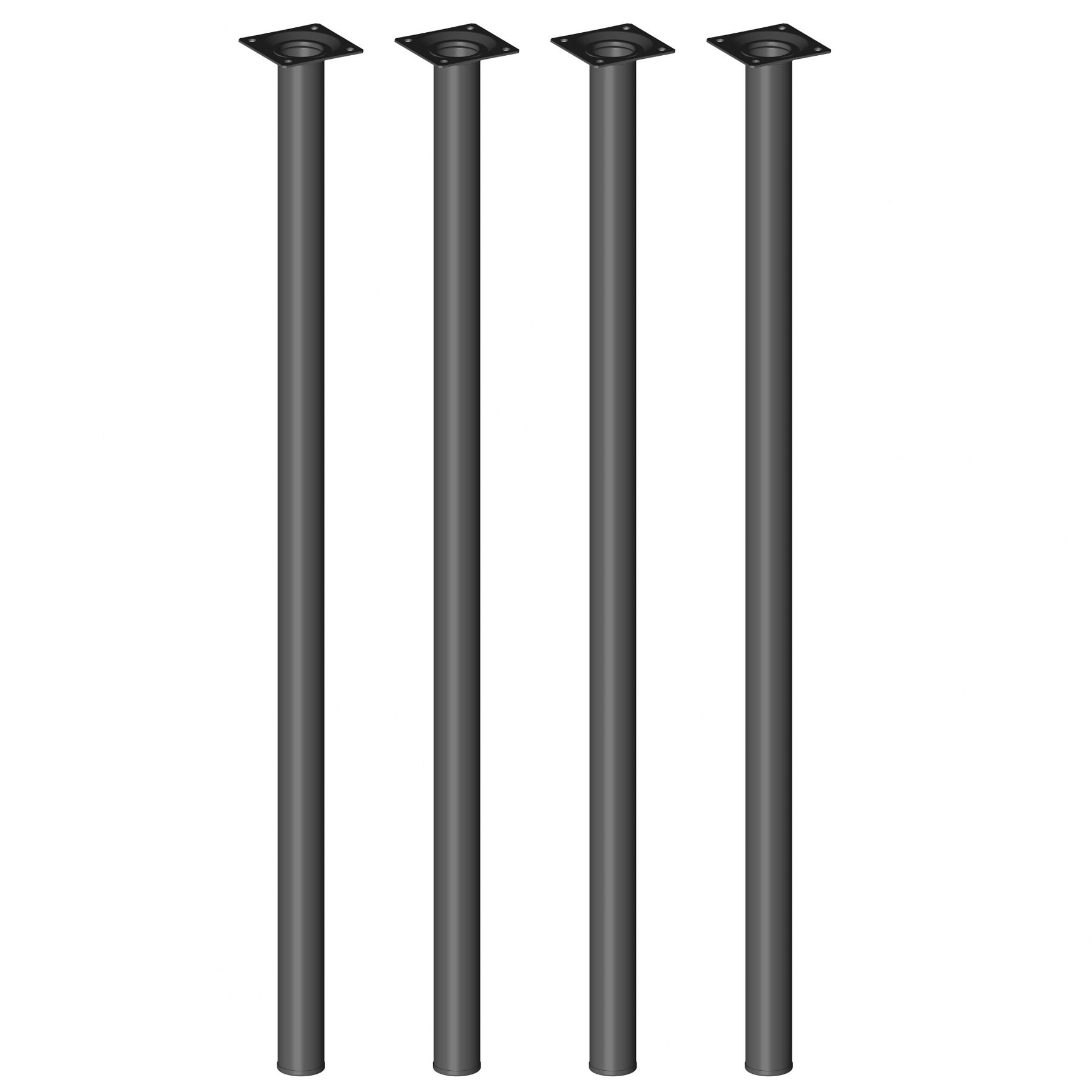 Element System M&ouml;belf&uuml;&szlig;e 4er-Set BURGUND Tischbeine Tischgestell &Oslash;30 schwarz 