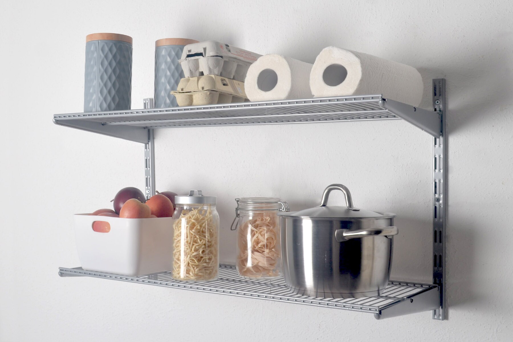 Element System Regal-Set Storage Wandregal Wandboard B&uuml;cherregal wei&szlig;-silber B82,8xH49,6xT33,2 cm 