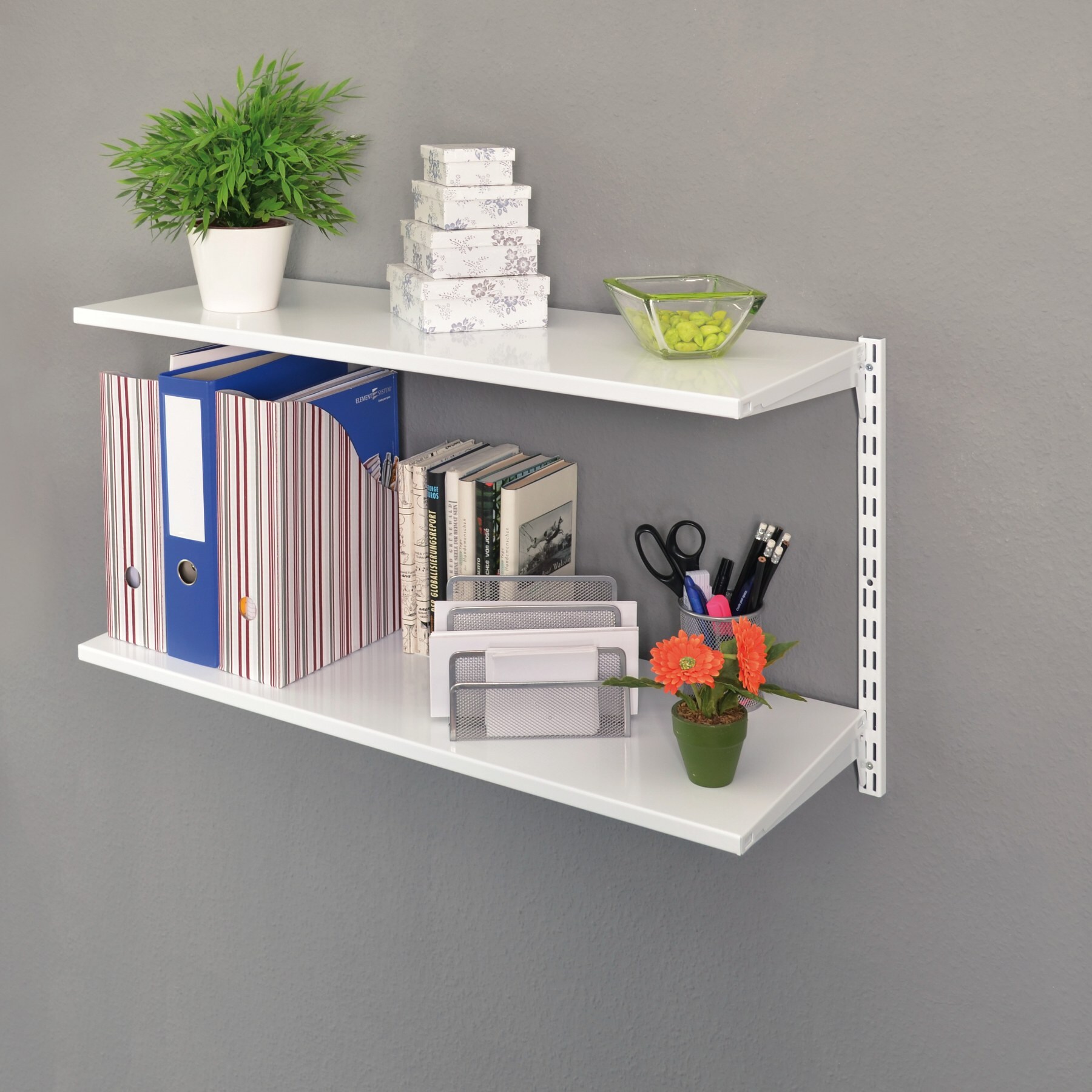 Element System Regal-Set Office 3 wei&szlig; Wandregal Ablage Wandboard B&uuml;cherregal 