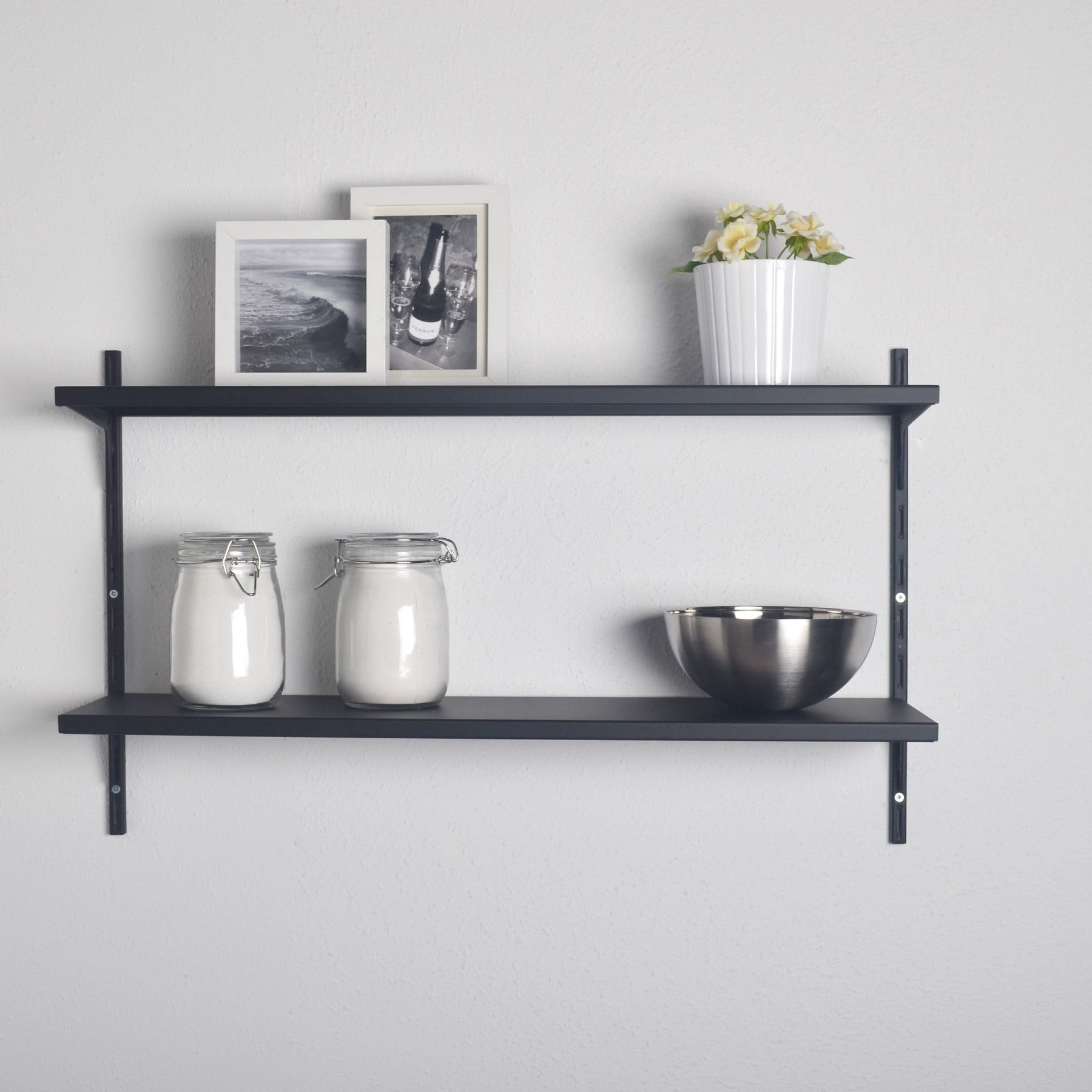 Element System Regal-Set, schwarz matt Wandregal Wandboard Ablage 