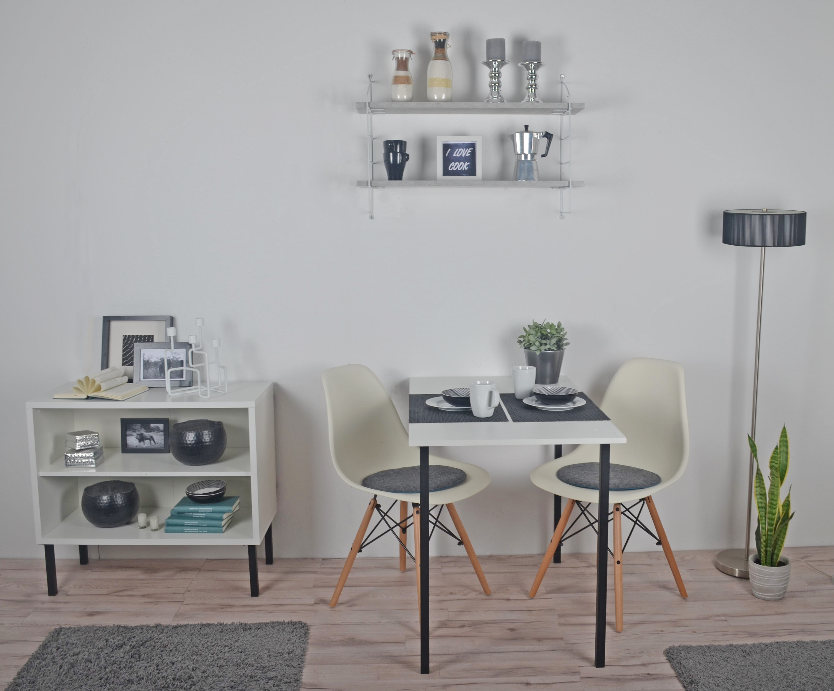 Element System Tischbeine 4er-Set Tischbeine Tischgestell &Oslash;30 matt-schwarz 