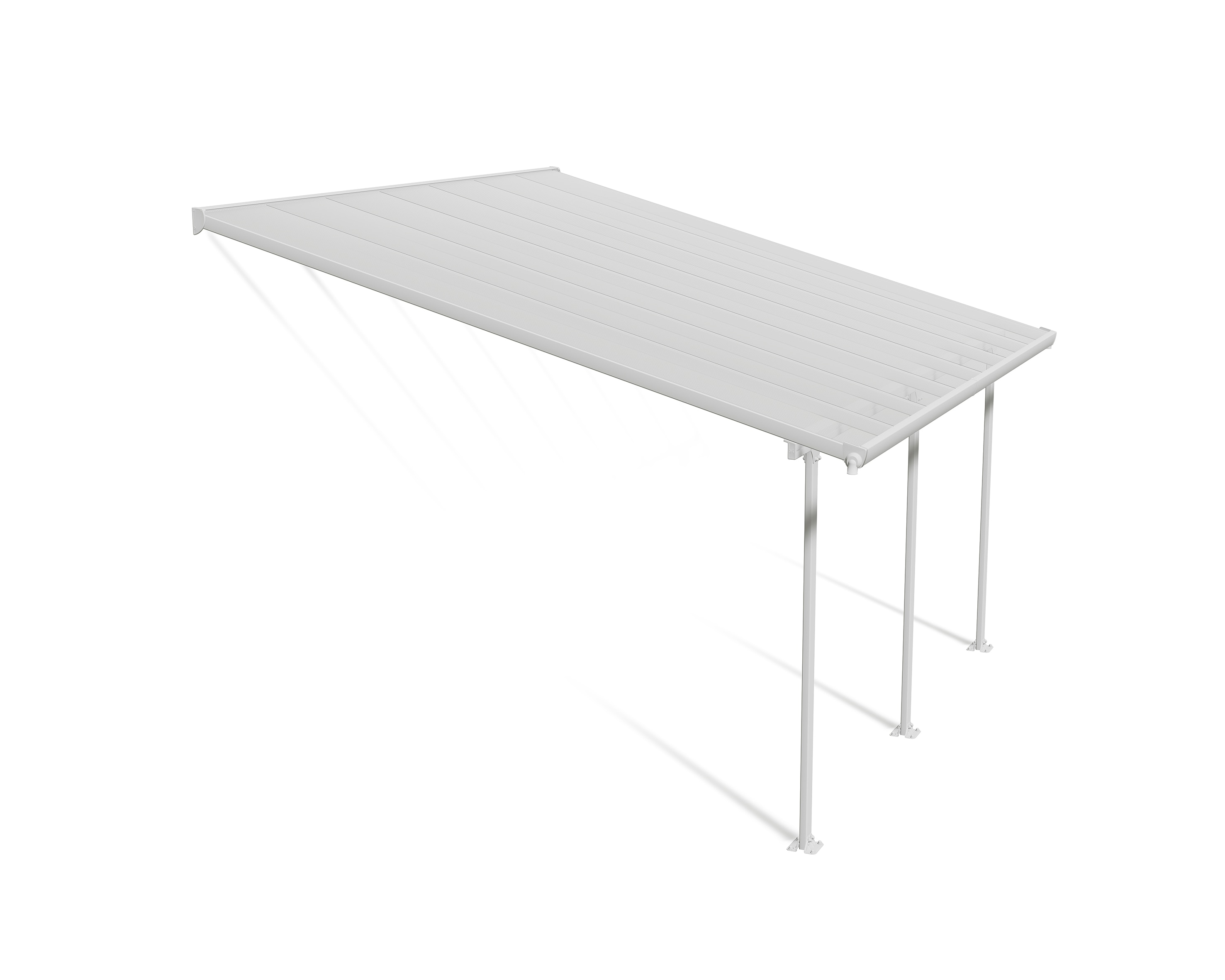 Palram Canopia Feria Terrassen&uuml;berdachung wei&szlig; 425x387x260-305 in cm (LxBxH) 