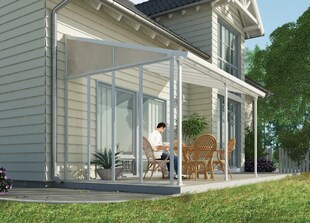 Palram - Canopia | Seitenwand für 3m Tiefe Terrassenüberdachung, weiß 