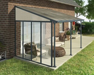 Palram - Canopia | Seitenwand für 3m Tiefe Terrassenüberdachung, anthrazit 