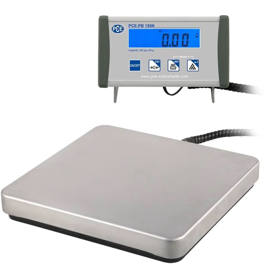 PCE Instruments PCE-PB 150N Plattformwaage max. 150 kg |LC-Display |USB bidirektional |PEAK Funktion |F&uuml;llstands Control 