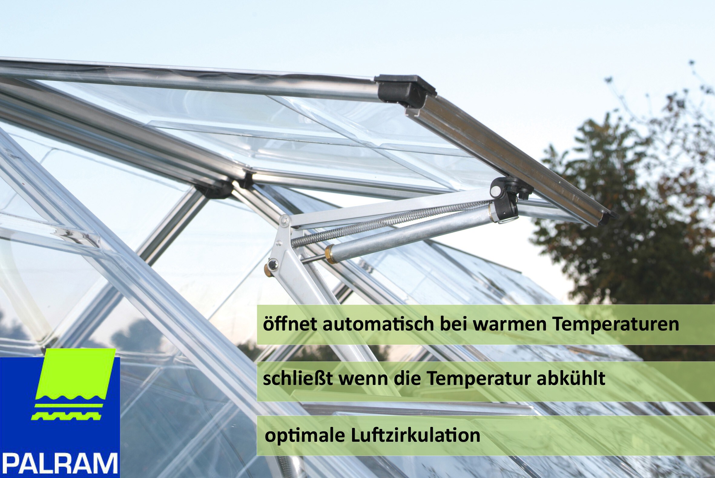 Palram - Canopia | automatischer Fenster&ouml;ffner f&uuml;r Gew&auml;chshaus 
