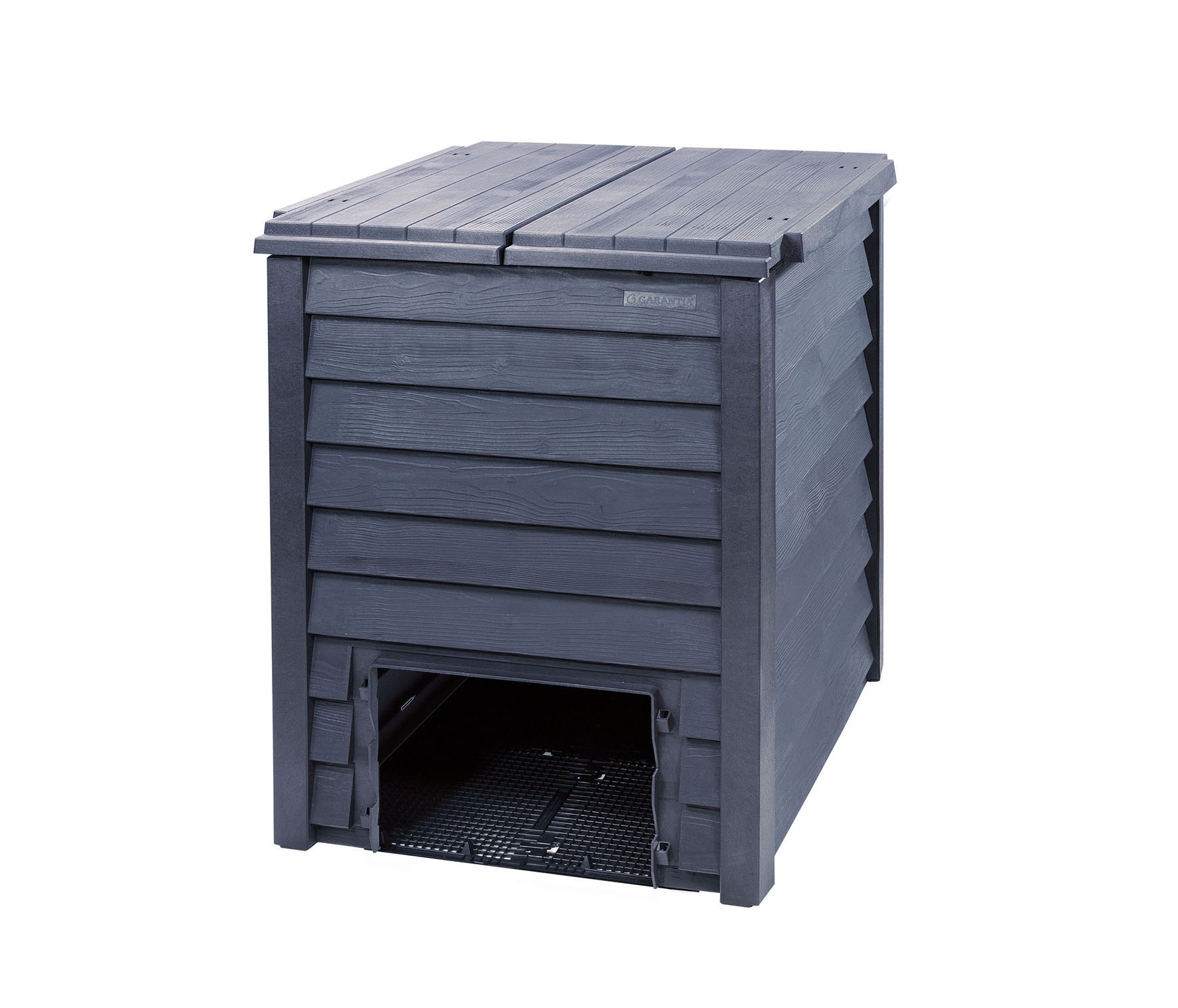 GARANTIA Thermo Wood Komposter 600 L inkl. Bodengitter Grau Gartenkomposter 