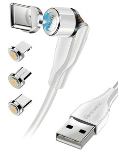 Fontastic 3 in 1 Magnet Datenkabel mit 3 Adaptern weiss 