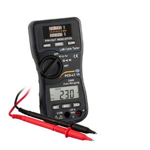 PCE LAN Tester PCE-LT 15 Digitalmultimeter Überprüfung von Netzwerkkabeln LCD 
