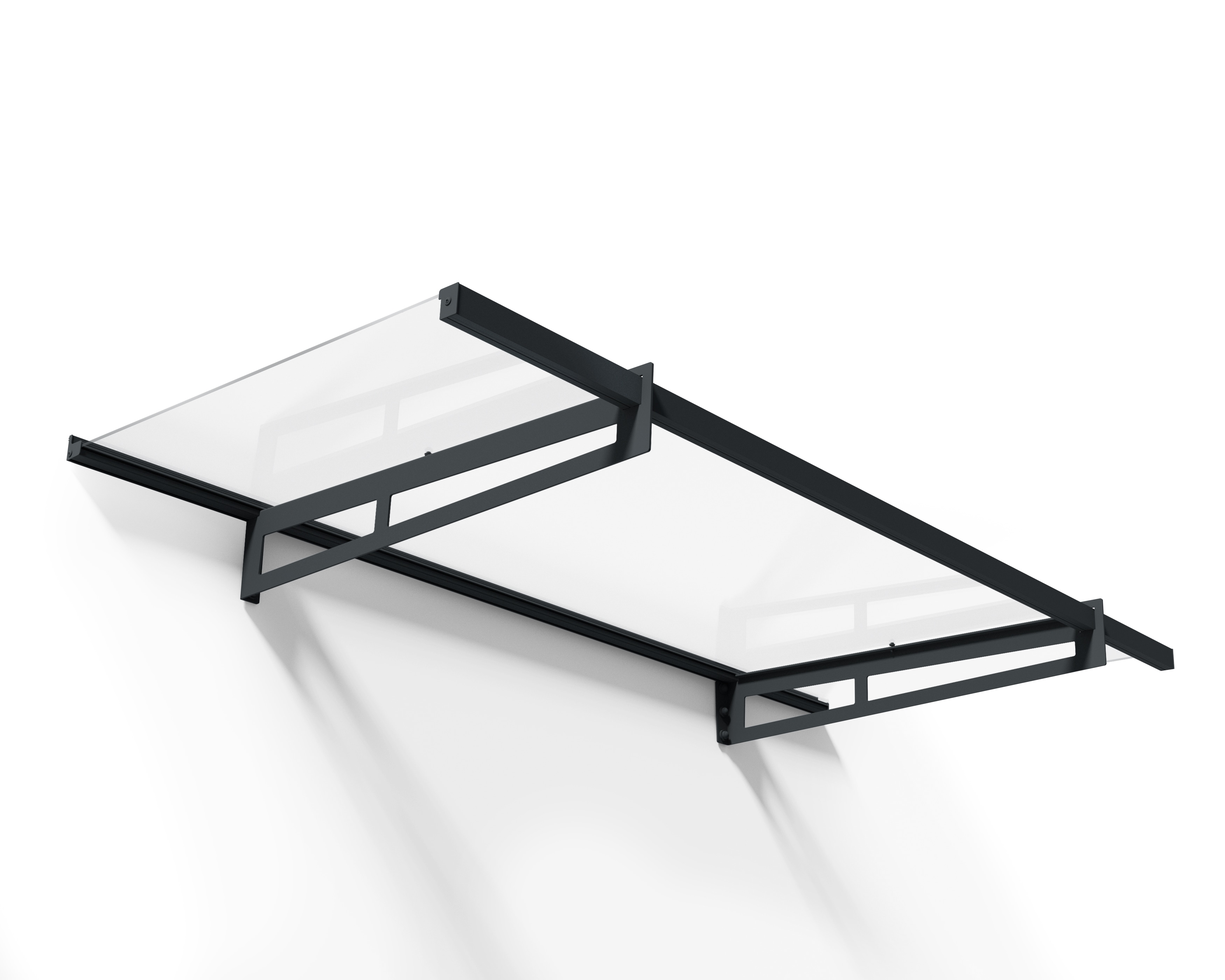 Palram Canopia Bremen Vordach, anthrazit, klar 205 x93,5 x 19 in cm (LxBxH) 