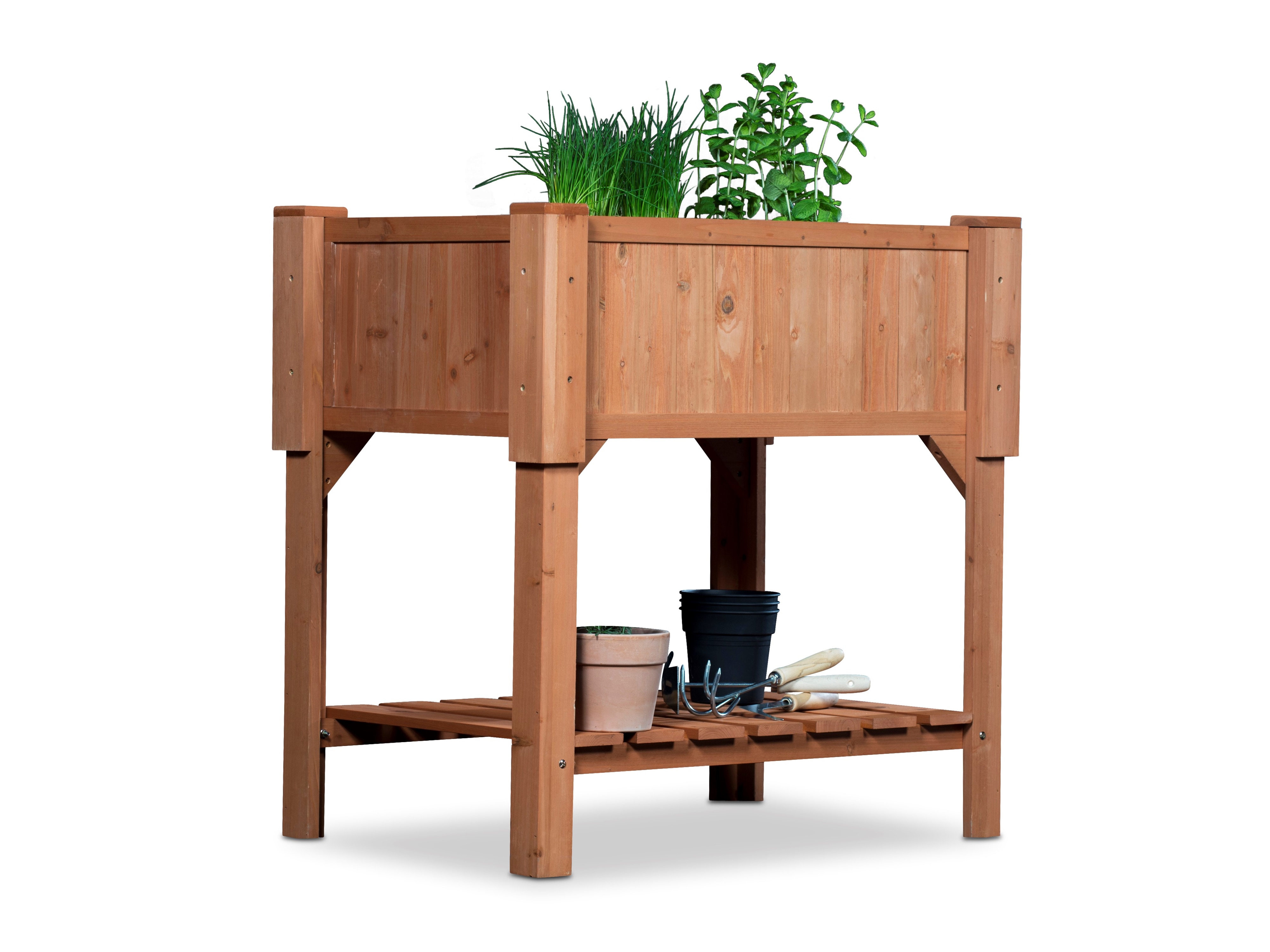 Coemo Hochbeet Kr&auml;uterbeet mit Pflanzfolie 90 x 60 x 90 cm 