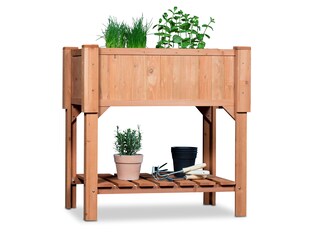 Coemo Hochbeet Kräuterbeet mit Pflanzfolie 120 x 60 x 90 cm 