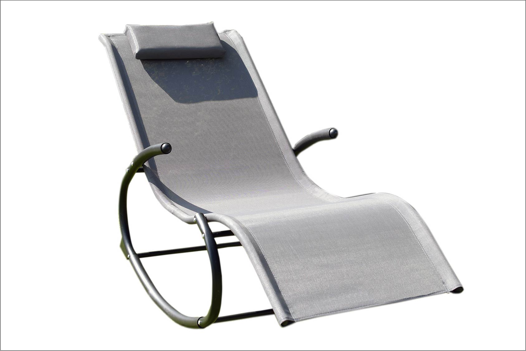 CHILLROI Schaukelgartenstuhl grau Gartenliege Liegestuhl Sonnenliege 