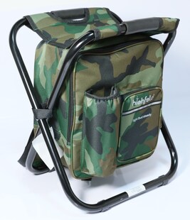 highfeld® Sitzrucksack Ansitzrucksack mit Hocker camouflage Campinghocker Angelhocker Falthocker 