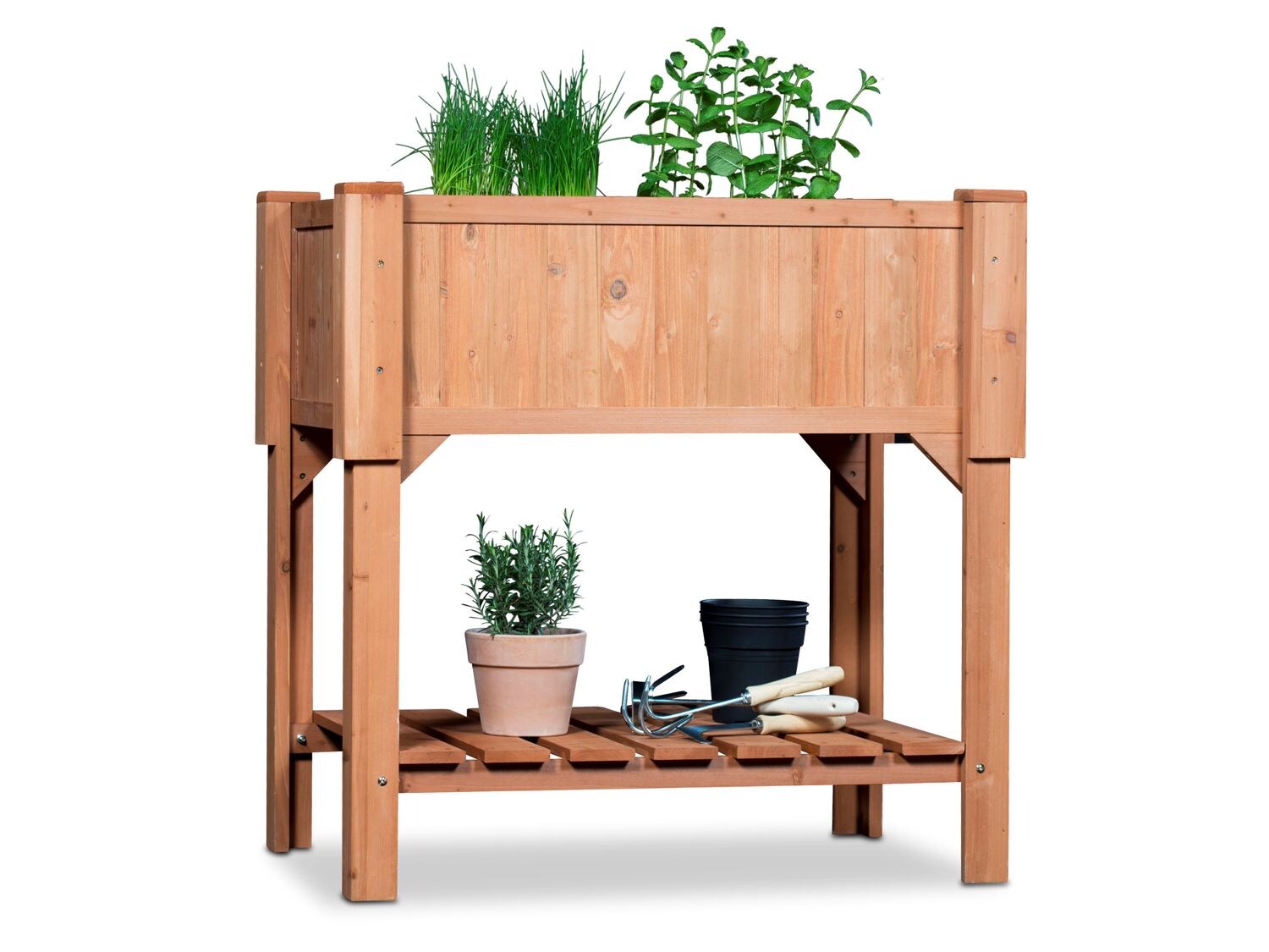 Coemo Hochbeet Kr&auml;uterbeet mit Pflanzfolie 120 x 40 x 90 cm 