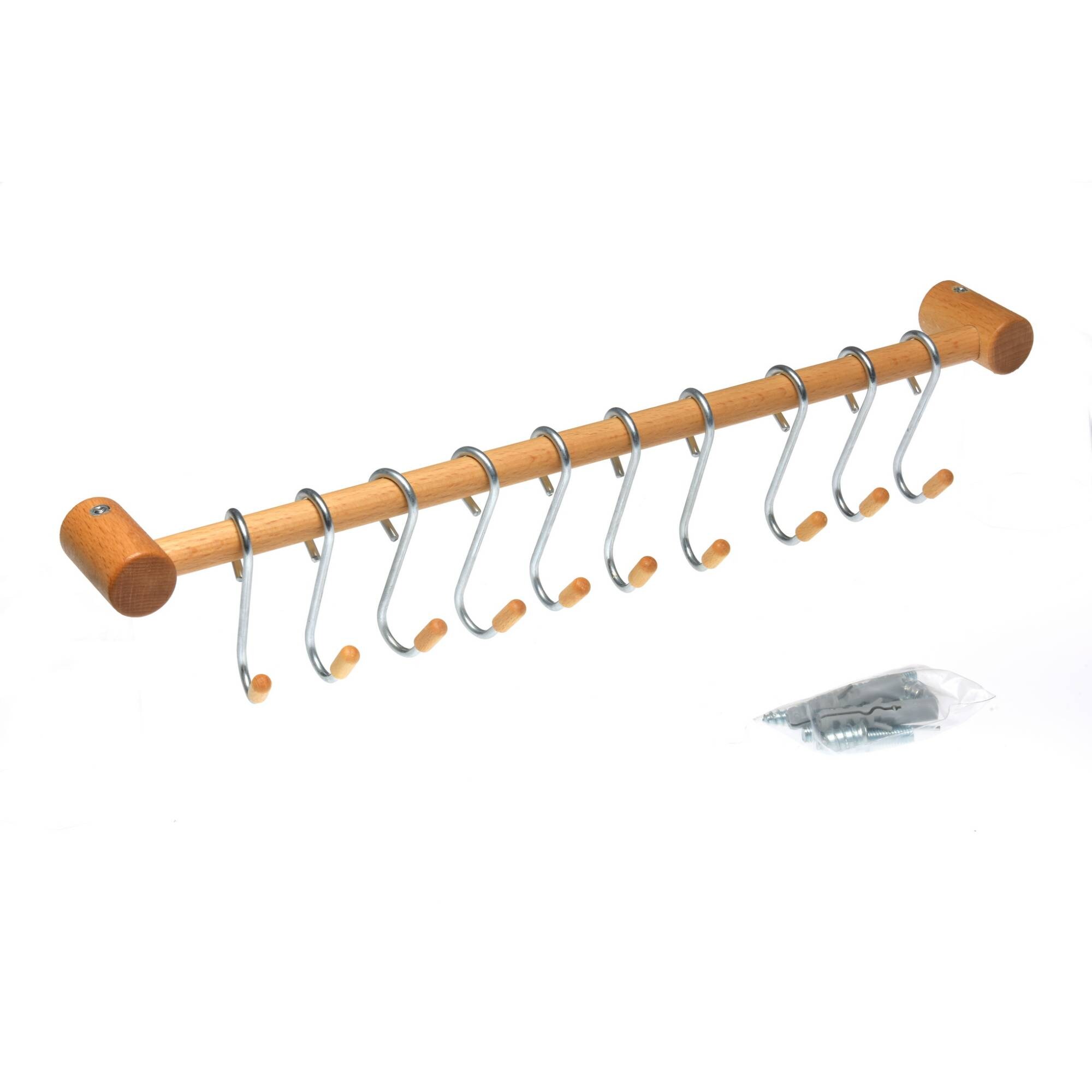 acerto&reg; K&uuml;chenreling 10 Stk.K&uuml;chenutensilienhalter Hakenleiste K&uuml;chenhaken 