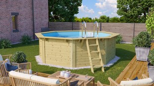 Karibu Pool "Netto 1" SET kdi mit Innenhülle blau, Skimmer 