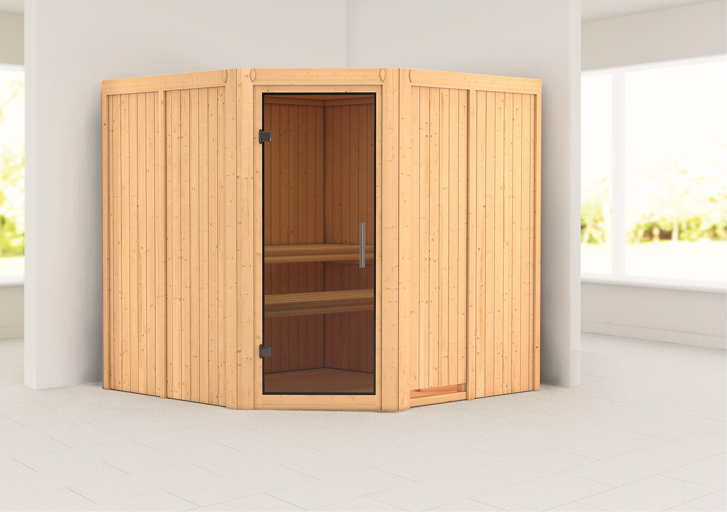 Karibu Sauna "San Rafael" SET naturbelassen ohne Ofen 