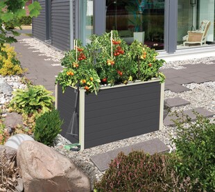 Karibu Hochbeet terragrau 650x980x640 mm Hochbeet Pflanzkasten Frühbeet Gartenbeet 