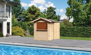 Karibu Pool Haus 19 mm „Tiki Bar“ Größe 1 naturbelassen 