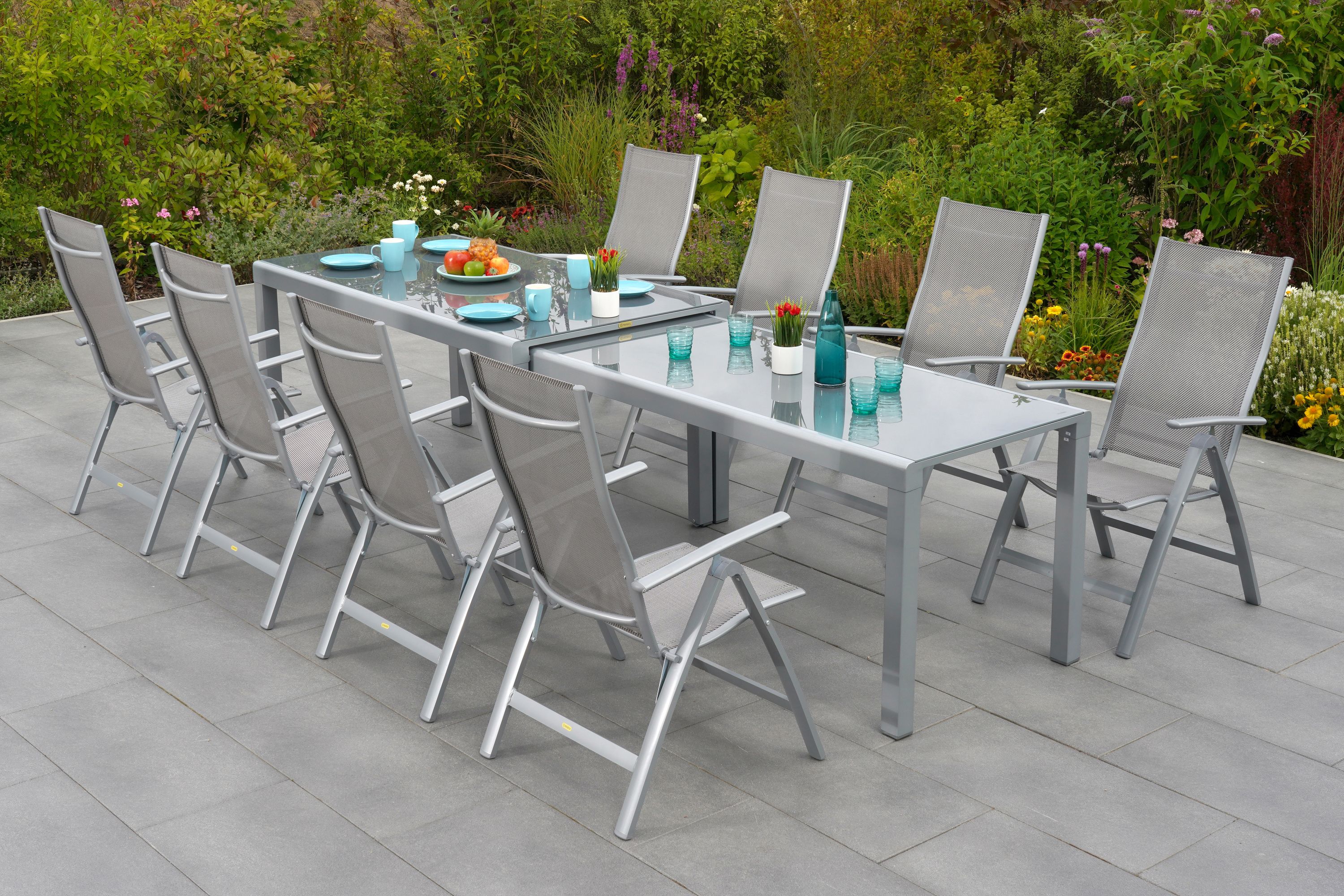 Merxx Taviano Set 9tlg. Flex-Ausziehtisch 